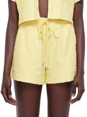 295$ Simkhai Danita Drawstring Shorts High Rise Women's Size M Sulfur Yellow